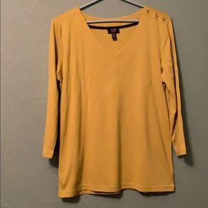 Jones New York Sz Large T Shirt Blouse 3/4 Sleeve